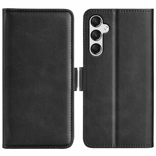 Samsung Galaxy A25 Hoesje, MobyDefend Luxe Wallet Book Case (Sluiting Zijkant), Zwart