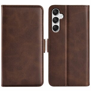 Samsung Galaxy A25 Hoesje, MobyDefend Luxe Wallet Book Case (Sluiting Zijkant), Bruin