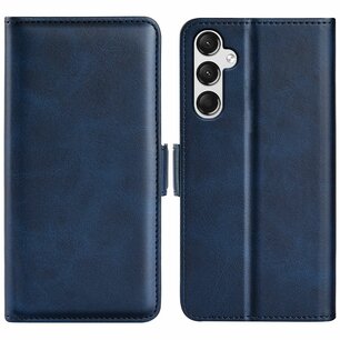 Samsung Galaxy A25 Hoesje, MobyDefend Luxe Wallet Book Case (Sluiting Zijkant), Blauw