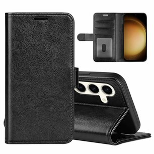 Samsung Galaxy S24 Plus (S24+) Hoesje, MobyDefend Wallet Book Case (Sluiting Achterkant), Zwart