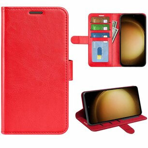 Samsung Galaxy S24 Plus (S24+) Hoesje, MobyDefend Wallet Book Case (Sluiting Achterkant), Rood