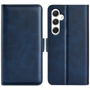 Samsung Galaxy S24 Hoesje, MobyDefend Luxe Wallet Book Case (Sluiting Zijkant), Blauw