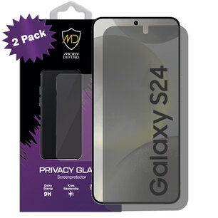 2-Pack MobyDefend Samsung Galaxy S24 Screenprotectors - HD Privacy Glass Screensavers