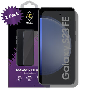2-Pack MobyDefend Samsung Galaxy S23 FE Screenprotectors - HD Privacy Glass Screensavers