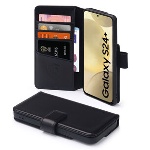 Samsung Galaxy S24 Plus (S24+) Hoesje, Luxe MobyDefend Wallet Bookcase, Zwart