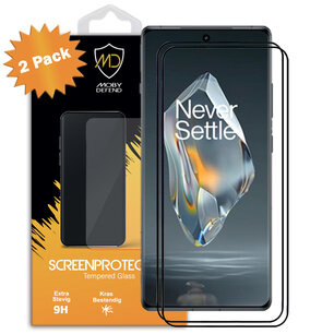 2-Pack OnePlus 12R Screenprotectors - MobyDefend Screensaver Met Zwarte Randen - Gehard Glas