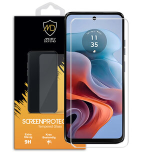 Motorola Moto G34 Screenprotector, MobyDefend Case-Friendly Gehard Glas Screensaver