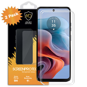 2-Pack Motorola Moto G34 Screenprotectors, MobyDefend Case-Friendly Gehard Glas Screensavers