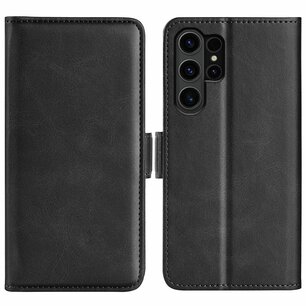 Samsung Galaxy S24 Ultra Hoesje, MobyDefend Luxe Wallet Book Case (Sluiting Zijkant), Zwart