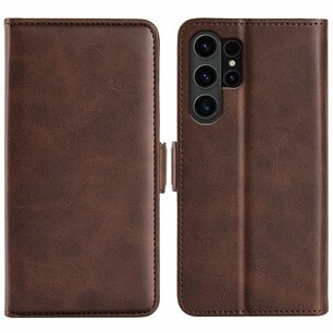 Samsung Galaxy S24 Ultra Hoesje, MobyDefend Luxe Wallet Book Case (Sluiting Zijkant), Bruin