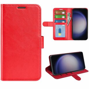 Samsung Galaxy S24 Ultra Hoesje, MobyDefend Wallet Book Case (Sluiting Achterkant), Rood