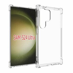 Samusng Galaxy S24 Ultra Hoesje, MobyDefend Transparante Shockproof TPU Gelcase, Verstevigde Hoeken, Volledig Doorzichtig