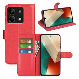 Xiaomi Redmi Note 13 5G Hoesje, MobyDefend Kunstleren Wallet Book Case (Sluiting Voorkant), Rood