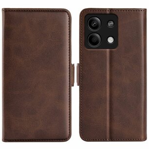 Xiaomi Redmi Note 13 5G Hoesje, MobyDefend Luxe Wallet Book Case (Sluiting Zijkant), Bruin