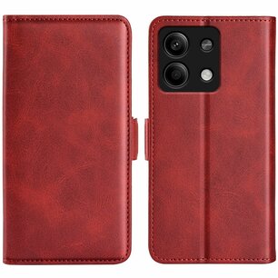 Xiaomi Redmi Note 13 5G Hoesje, MobyDefend Luxe Wallet Book Case (Sluiting Zijkant), Rood