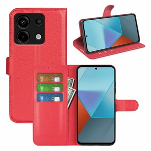 Xiaomi Redmi Note 13 Pro 5G Hoesje, MobyDefend Kunstleren Wallet Book Case (Sluiting Voorkant), Rood