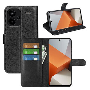 Xiaomi Redmi Note 13 Pro Plus Hoesje, MobyDefend Kunstleren Wallet Book Case (Sluiting Voorkant), Zwart