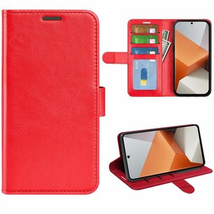 Xiaomi Redmi Note 13 Pro Plus Hoesje, MobyDefend Wallet Book Case (Sluiting Achterkant), Rood