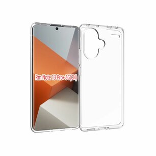 Xiaomi Redmi Note 13 Pro Plus Hoesje, MobyDefend Transparante TPU Gelcase, Volledig Doorzichtig