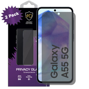 2-Pack MobyDefend Samsung Galaxy A55 Screenprotectors - HD Privacy Glass Screensavers