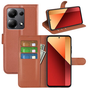 Xiaomi Redmi Note 13 Pro 4G Hoesje, MobyDefend Kunstleren Wallet Book Case (Sluiting Voorkant), Bruin