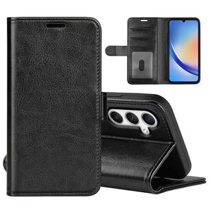 Samsung Galaxy A35 Hoesje, MobyDefend Wallet Book Case (Sluiting Achterkant), Zwart