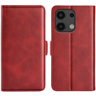 Xiaomi Redmi Note 13 4G Hoesje, MobyDefend Luxe Wallet Book Case (Sluiting Zijkant), Rood
