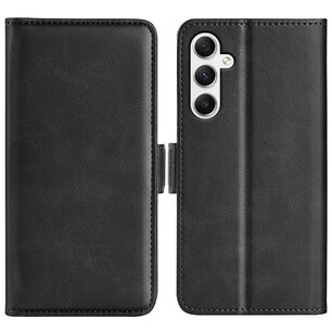 Samsung Galaxy A35 Hoesje, MobyDefend Luxe Wallet Book Case (Sluiting Zijkant), Zwart