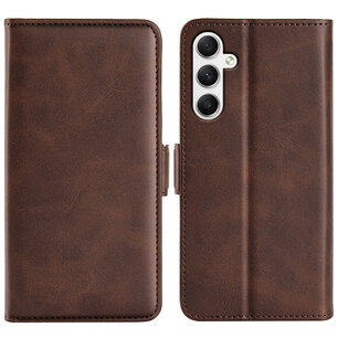Samsung Galaxy A35 Hoesje, MobyDefend Luxe Wallet Book Case (Sluiting Zijkant), Bruin