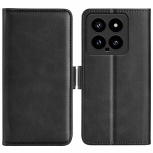 Xiaomi 14 Hoesje, MobyDefend Luxe Wallet Book Case (Sluiting Zijkant), Zwart