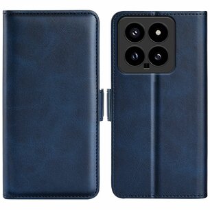 Xiaomi 14 Hoesje, MobyDefend Luxe Wallet Book Case (Sluiting Zijkant), Blauw