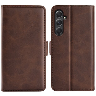 Samsung Galaxy A55 Hoesje, MobyDefend Luxe Wallet Book Case (Sluiting Zijkant), Bruin
