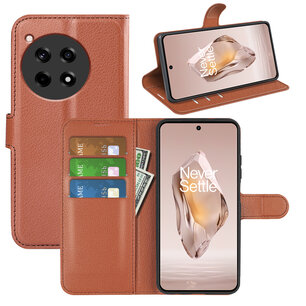 OnePlus 12R Hoesje, MobyDefend Kunstleren Wallet Book Case (Sluiting Voorkant), Bruin