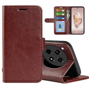 OnePlus 12R Hoesje, MobyDefend Wallet Book Case (Sluiting Achterkant), Bruin