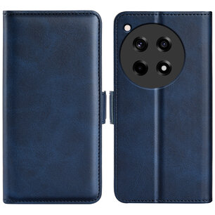 OnePlus 12R Hoesje, MobyDefend Luxe Wallet Book Case (Sluiting Zijkant), Blauw