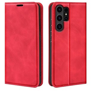 Samsung Galaxy S24 Ultra hoesje - Luxe Wallet Bookcase (Magnetische Sluiting) - Rood
