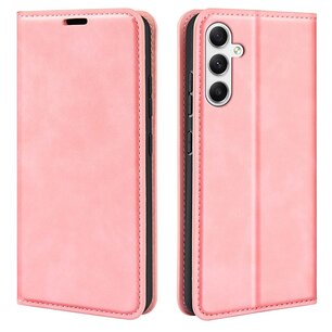 Samsung Galaxy A35 hoesje - Luxe Wallet Bookcase (Magnetische Sluiting) - Roze