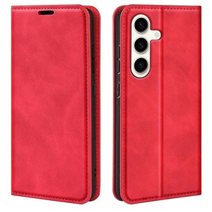Samsung Galaxy S24 Plus (S24+) hoesje - Luxe Wallet Bookcase (Magnetische Sluiting) - Rood