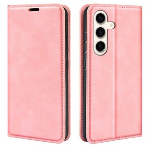 Samsung Galaxy S24 Plus (S24+) hoesje - Luxe Wallet Bookcase (Magnetische Sluiting) - Roze