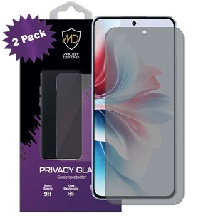2-Pack MobyDefend Oppo Reno11 F Screenprotectors - Matte Privacy Glass Screensavers