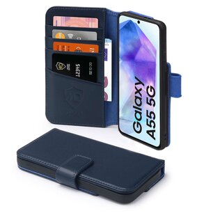 Samsung Galaxy A55 Hoesje - Luxe MobyDefend Wallet Bookcase - Blauw