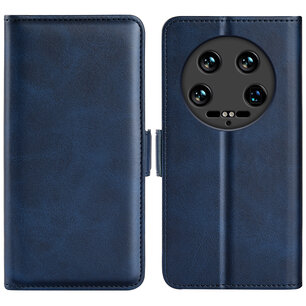 Xiaomi 14 Ultra Hoesje - MobyDefend Luxe Wallet Book Case (Sluiting Zijkant) - Blauw