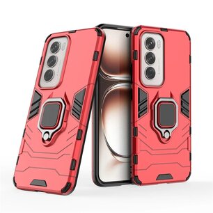 Oppo Reno12 Hoesje - MobyDefend Dubbelgelaagde Pantsercase Met Standaard - Rood