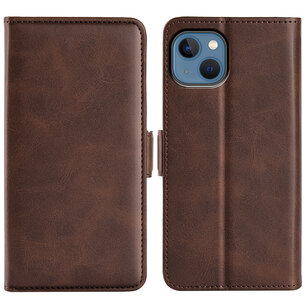 iPhone 14 Hoesje - MobyDefend Luxe Wallet Book Case (Sluiting Zijkant) - Bruin