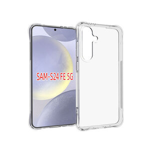 Samsung Galaxy S24 FE Hoesje - MobyDefend Transparante Shockproof TPU Backcover - Verstevigde Hoeken - Volledig Doorzichtig