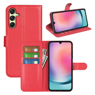 Samsung Galaxy A16 Hoesje - MobyDefend Kunstleren Wallet Book Case (Sluiting Voorkant) - Rood