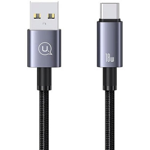 USAMS USB-A naar USB-C kabel - 0,25 Meter - Zwart
