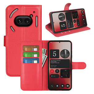 Nothing Phone (2a) / Nothing Phone (2a) Plus Hoesje - MobyDefend Kunstleren Wallet Book Case (Sluiting Voorkant) - Rood