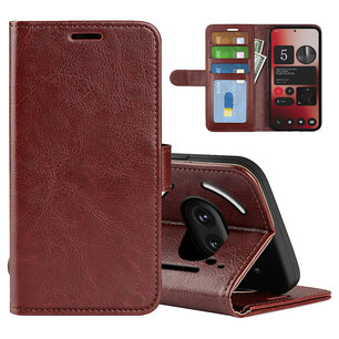 Nothing Phone (2a) / Nothing Phone (2a) Plus Hoesje - MobyDefend Wallet Book Case (Sluiting Achterkant) - Bruin