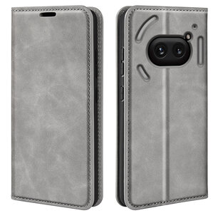 Nothing Phone (2a) / Nothing Phone (2a) Plus Hoesje - Luxe Wallet Bookcase (Magnetische Sluiting) - Grijs